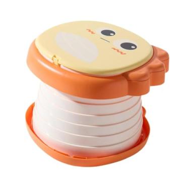 Imagem de simhoa Assento dobrável para treinamento de banheiro, assento para penico, cadeira para penico infantil, portátil, para viagem, para ambientes internos, Laranja