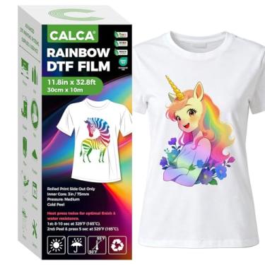 Imagem de CALCA Película de transferência DTF especial - rolo de filme arco-íris DTF de 30 cm x 10 m, descascar a frio