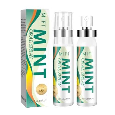 Imagem de Spray bucal de hálito fresco, spray de hálito floral sabor frutado para mau hálito (sabor menta *2 unidades)