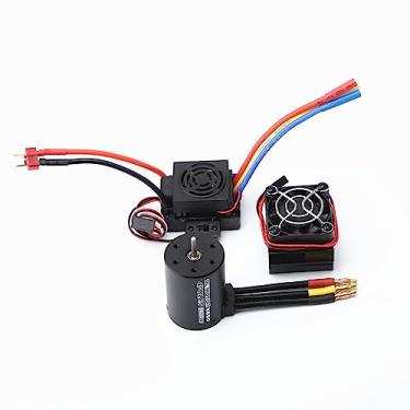 Imagem de Daconovo 3650 3600KV Brushless Motor com 60A ESC & Heat Sink Combo Substituição para HSP HPI 1:8/1:10 Controle Remoto Peça de Carro e Barco