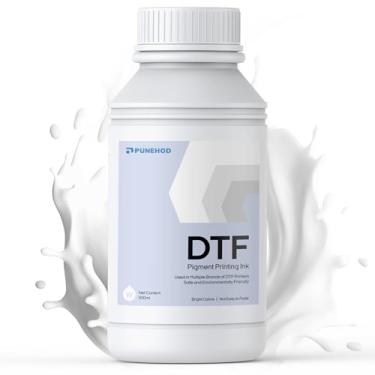 Imagem de PUNEHOD Tinta DTF 500 ml branca - tinta de transferência DTF premium para filme PET, refil de tinta para impressora DTF L1800 L805 L800 DX5 DX7 XP600 I3200 TX800, impressão por transferência de calor