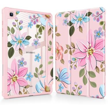 Imagem de Tuiklol Para Samsung Galaxy Tab S6 Lite 10,4 polegadas 2024 2022 2020, Buit in S Pen com capa protetora à prova de choque, capa traseira transparente transparente despertar/hibernar automaticamente