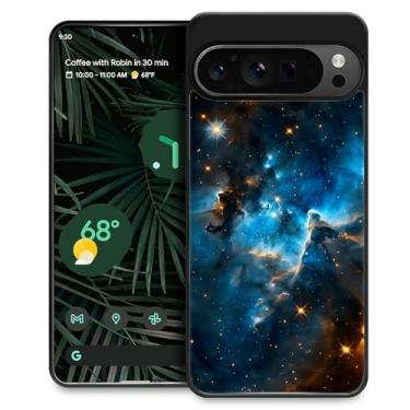 Imagem de CARLOCA Compatível com Google Pixel 9 Pro XL, capa azul nebulosa céu estrelado profundo para meninas e meninos, capa de proteção antiarranhões à prova de choque para Google Pixel 9 Pro XL