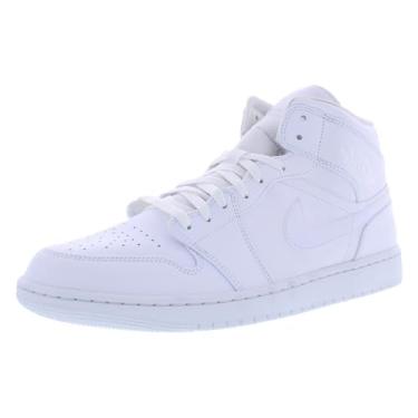 Imagem de Jordan Tênis masculino Air 1 Mid, Branco/Branco-Branco, 46