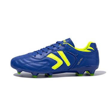 Imagem de KELME Chuteiras de futebol masculinas FG - Pro couro de bezerro - Botas de futebol masculinas para ambientes externos/internos unissex tamanhos adultos, Azul, 42