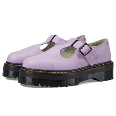 Imagem de Dr. Martens Tênis feminino sem cadarço Bethan – Silhueta de bico redondo – Salto plataforma com bagagem, Pisa lilás, 9