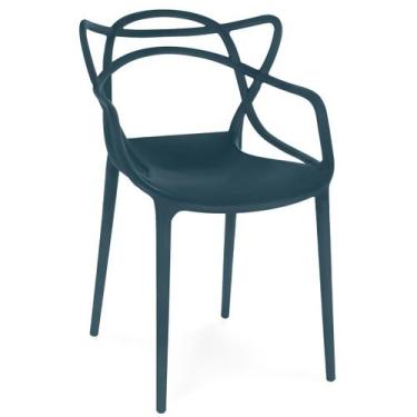 Imagem de Cadeira de Jantar Allegra Design Masters Empilhável - Azul Marinho - M