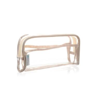 Imagem de Bolsa de maquiagem EZpacking Clearview Ivory PVC com material vegano