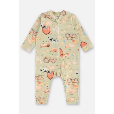 Imagem de Macacão em Suedine para Bebê Menino Up Baby, Verde, 3