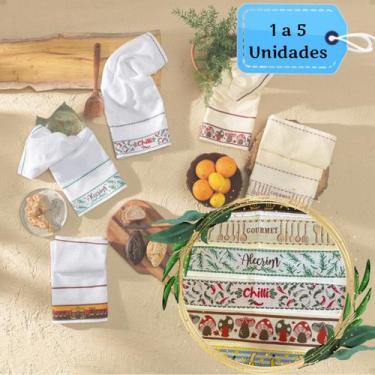 Imagem de Kit Pano Prato Copo Atoalhado Teka Gourmet Premium Cozinha Absorventes