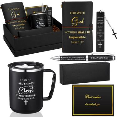 Imagem de Conjunto de presentes Shellwei Christian Coffee Mug Notebook para home