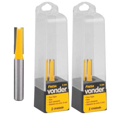 Imagem de Kit 3 Fresas Retas 6Mm Para Tupia Manual Corte Em Madeira