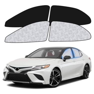 Imagem de ZATOOTO Persianas de janela de carro para Toyota Camry 2018-2023, 4 peças de capas magnéticas de janela de carro, 100% de proteção UV, cortinas de privacidade dobráveis para janela lateral para bebê