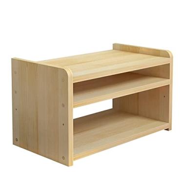 Imagem de Suporte de impressão Suporte de impressora pequeno 3 camadas de mesa de madeira para impressora de mesa prateleira de armazenamento arquivo de escritório pequena estante de livros mesa de impressora