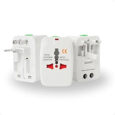 Imagem de Kit 2 Adaptador Tomada Universal EUA Acessórios para Viagem Europa Americana para Brasileira Viagem Internacional Bivolt Compatível Com Estados Unidos Europa Inglaterra Padrão Internacional