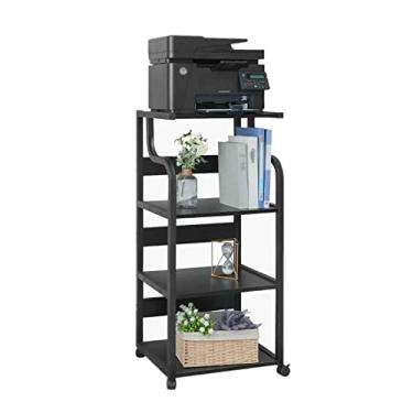 Imagem de Suporte de impressão, suporte de impressora móvel, scaner, carrinho de rodinhas para casa, escritório, organizador de armazenamento, organizador de mesa, mesa de impressora (cor: latão)