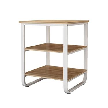 Imagem de SUNESA Suporte de impressão de 3 camadas para impressora de chão com moldura fixa de metal para escritório, mesa de fax, máquina de fax, prateleira de scanner para família, cabeceira, telefone, mesa