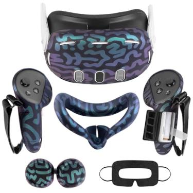 Imagem de VR Accessories for Oculus Quest 3, Silicone Set for Meta Quest 3, Include Controller Grip Cover, VR Shell Cover, Face Cover, Lens Cover and 10PCS Disposable Eye Cover(Magical)