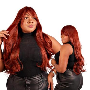 Imagem de Peruca Wig Aceita Finalização Ondulada com Franja 70 cm Mega Premium -