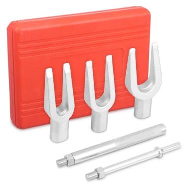 Imagem de Conjunto de ferramentas de garfo de picles, separador de junta esférica e extrator de tirante, caminhão leve | Construção de aço Cr-V, conjunto de extrator de junta esférica para carro, van, automóvel