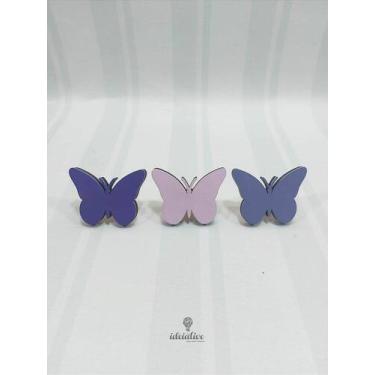 Imagem de Gancho de Parede Borboleta Cabideiro de Parede - Kit com 3 Penduradore