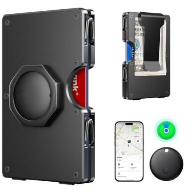 Imagem de BIIGELL Carteira masculina - Carteira de metal Air Tags, Preto 1, Black for iOS, Carteira fina