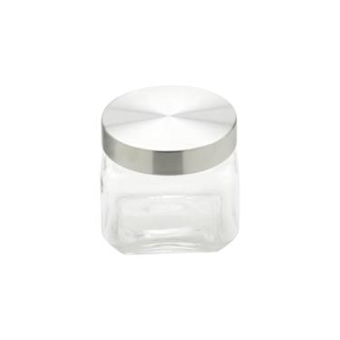 Imagem de Porta Mantimento de Vidro com Tampa de Aço Quadrado 800ml - Wolff