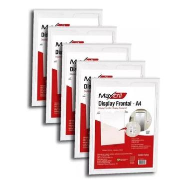 Imagem de Kit 5 Display MAXCRIL Acrílico Expositor Recado A4 Parede - 10090013