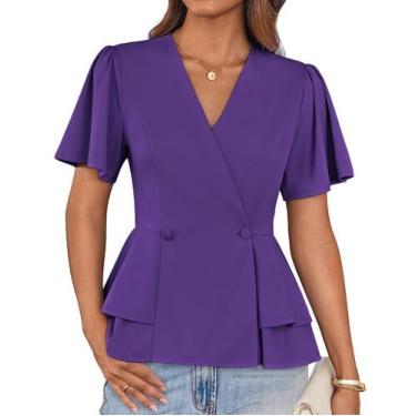 Imagem de Blusa feminina GRACE KARIN, casual de verão, roxa, 2GG