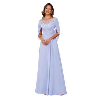 Imagem de Vestido RUMUGUYA Mãe da Noiva Lavender Chiffon A Line