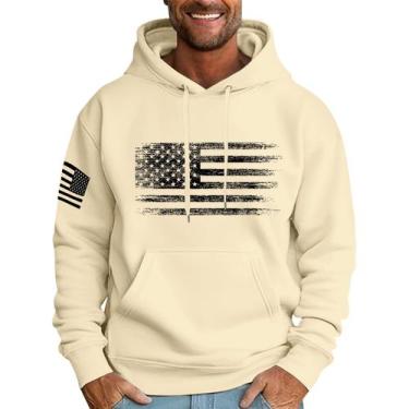 Imagem de Moletom masculino com capuz MLYYJCKG, moderno, de lã grande, bege, XXL