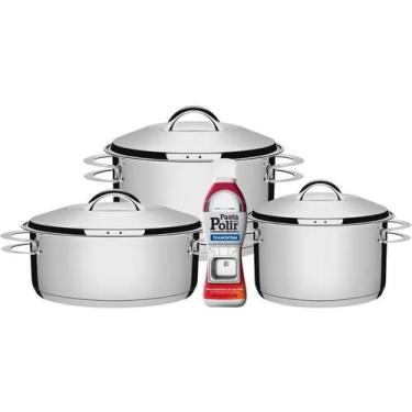 Imagem de Jogo de Panelas Solar 3pçs com Pasta de Polir Tramontina