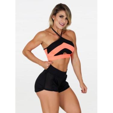 Imagem de Top Cropped Fitness Moda Academia Feminino Alça de Amarrar Cores Diver