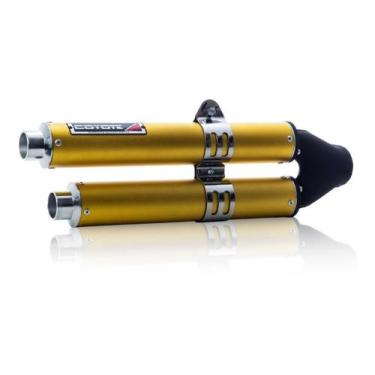 Imagem de Escape Ponteira Coyote Competition Duplo em Alumínio Colorido Anodizad