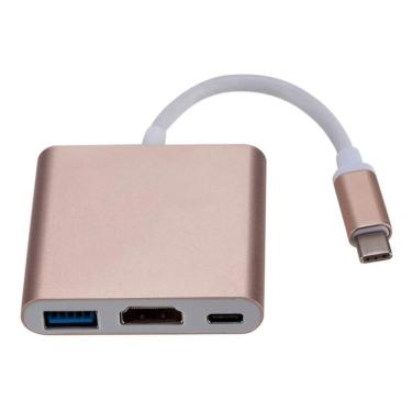 Imagem de Adaptador Type-C Para Usb 3.0 Hdmi Type-C