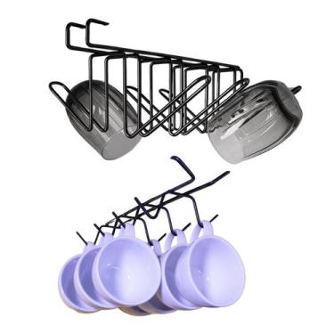 Imagem de Porta Xícaras e Copos Suporte Organizador De Cozinha Preto - Bella Dec