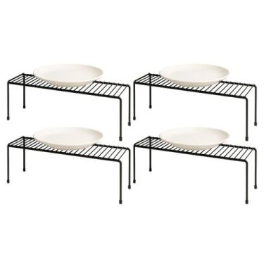 Imagem de 4 Organizadores De Armário Aramados 15x32cm Metal Em Preto - Bella Dec