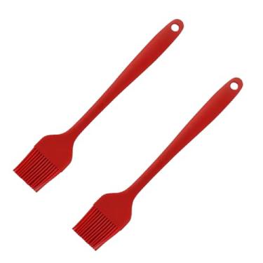 Imagem de Pincel de pastelaria de silicone, conjunto de pincéis de pastelaria resistente ao calor, núcleo de aço forte e design de uma peça, perfeito para churrasqueira, assar cozinha (2 peças)