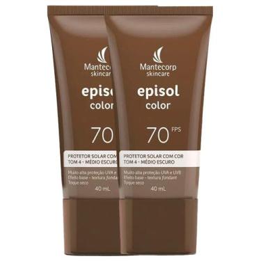 Imagem de Kit com 2 Protetor Solar Episol Color Tom 4 Médio Escuro FPS70 40ml ca