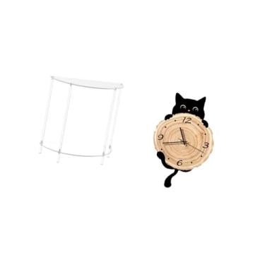 Imagem de Fenteer Mesa de Centro Acrílica E Relógio de Parede para Decoração de Espaços Pequenos, Mesa de Cabeceira Leve E Enfeite Pendurado Fácil para Quarto de