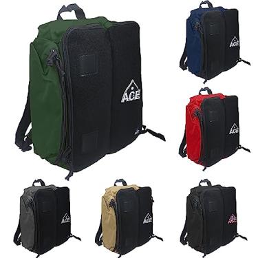 Imagem de Mochila Cornhole verde com patch ACE – comporta até seis conjuntos de bolsas Cornhole (até 24 bolsas) – Inclui 2 bolsos laterais, 2 suportes de telefone, 2 alças, portas de passagem de fone de ouvido