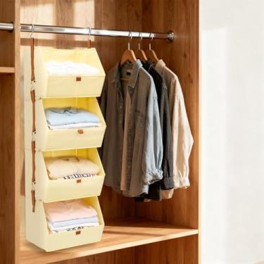 Imagem de Organizador de armário de pendurar 30,5 cm, organizador de guarda-roupa de 4 camadas, organizador de armazenamento de roupas para guardar roupas, sapatos, toalhas, brinquedos