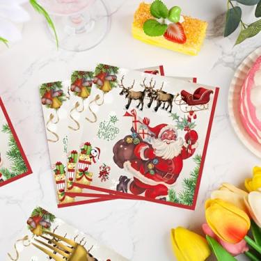 Imagem de Guardanapos de Papai Noel de animais de 20 quilates para decoupage - Guardanapos decorativos de Natal e inverno para jantar e almoço - 20 peças