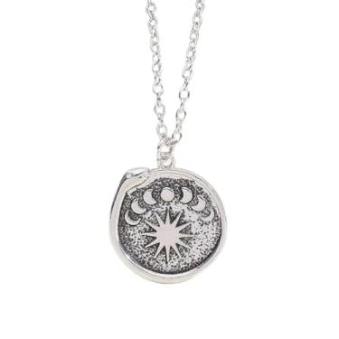 Imagem de Colar com pingente redondo para mulheres, banhado a ouro, prata, ajustável, moderno, delicado, simples, minimalista, joia presente para formatura, casamento, noivas, one size, Liga de aço, Sem Pedra