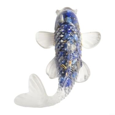 Imagem de Ornamento artificial de peixe Koi, para enfeite de peixe artificial de cascalho de cristal, para design de interiores, mesa, carro, decoração de casa (17)