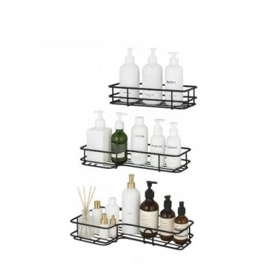 Imagem de Kit 1/2/4 Prateleiras de Banheiro Sem Furo com Suporte e Adesivo Forte – Organizador Multifuncional para Shampoo, Sabonete, Cozinha e Lavanderia(3)