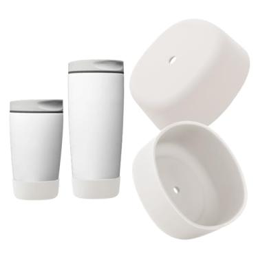 Imagem de KGULQ 2 peças de bota de silicone para Owala SmoothSip Slider, manga antiderrapante para caneca de café de viagem (Shy Marshmallow)