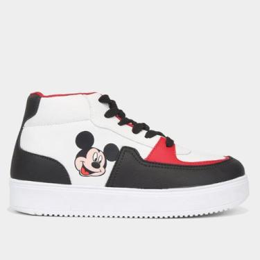 Imagem de Tênis Infantil Disney Mickey Cano Médio Menino, Preto, Vermelho, 31