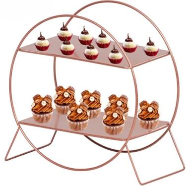 Imagem de Bandeja Gigante Com Duas Camadas Para Roda Gigante, 30 Cm Kit Para Assar E Servir(rose gold)