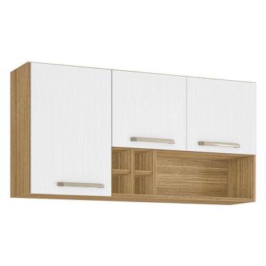 Imagem de Armário Aéreo Ametista 3 Portas E 4 Garrafas 120 Cm Freijó Supremo